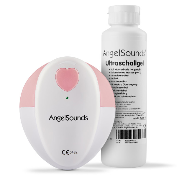 ANGELSOUNDS Set # 1: JPD-100S Fetal Doppler including Ultrasound Gel (250ml bottle)