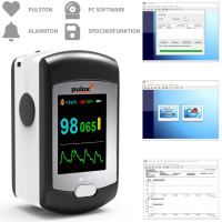 Pulsoximeter PULOX PO-300 mit Farbdisplay und Alarm, inkl. Software für Langzeitaufnahme