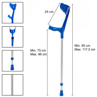 Rebotec Magic-Soft - 1x Krücke Gehhilfe Unterarmgehstütze in Blau