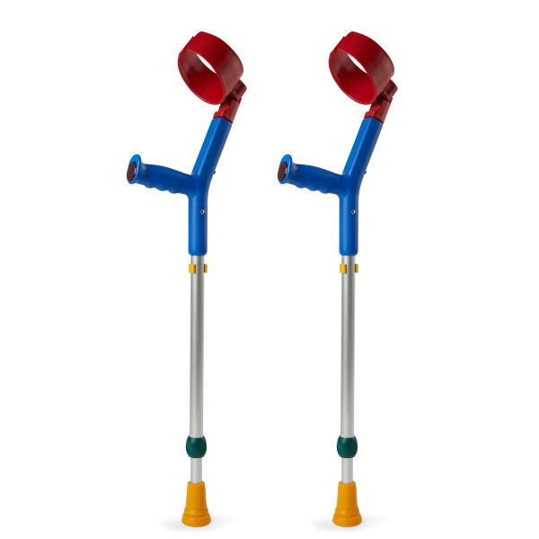 REBOTEC SAFE-IN Crutches for Children Made in Germany (1 Pair) Blue-Colorful