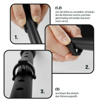 Rebotec Simplex - Klassischer Gehstock Spazierstock, Schwarz - Made in Germany