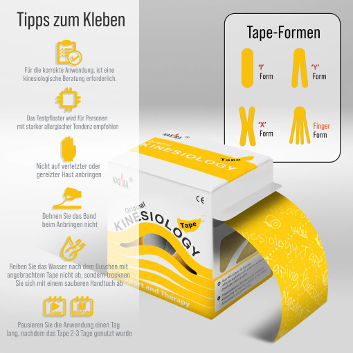 12x NASARA Kinesiologie Tape Gelb