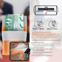 Pulox "RESPI-Key" Schlüsselanhänger Beatmungsmaske Orange