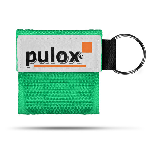 5x  "RESPI-Key" Pulox Schlüsselanhänger Beatmungsmaske Grün