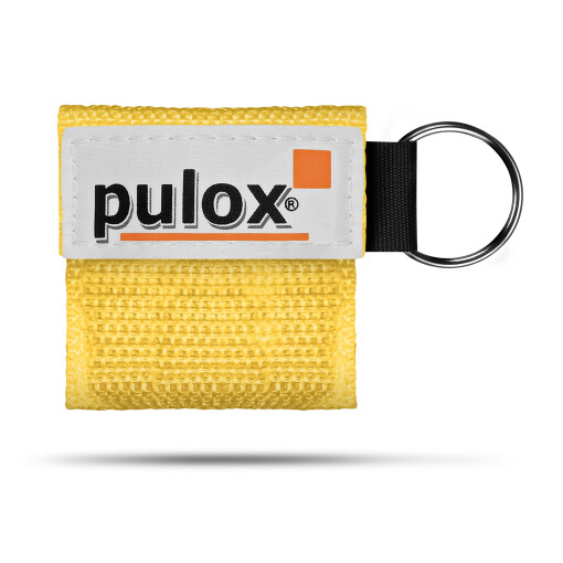 25x Pulox - "RESPI-Key" Schlüsselanhänger Beatmungsmaske Gelb
