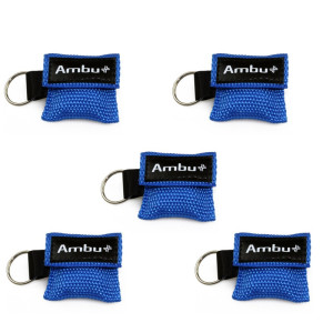 5x AMBU LifeKey Face Shield Keychain Blue