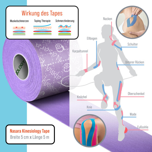 6x NASARA Kinesiologie Tape Lila