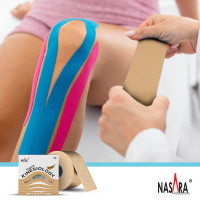 NASARA Kinesiologie Tape (5cm x 5m) in Beige / Natur / Hautfarben