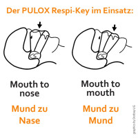 10x Pulox "RESPI-Key" Schlüsselanhänger Beatmungsmaske Pink