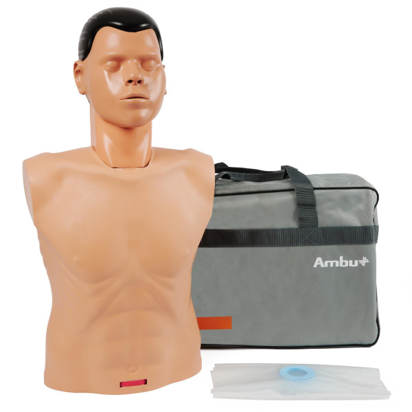 AMBU SAM (Simple AED Manikin) Training Dummy with a Face Mask, 25 Air Bags and Carrying Bag