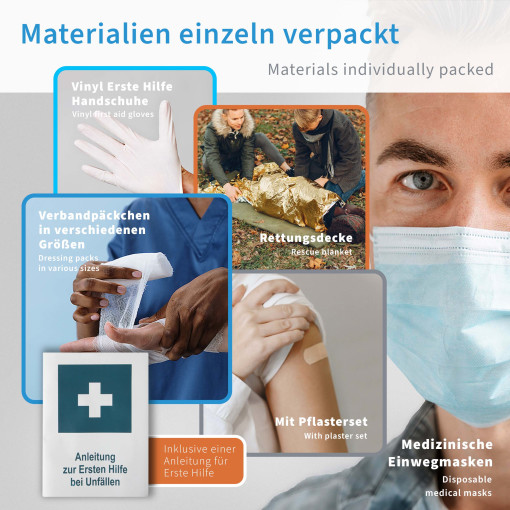 Leina Erste Hilfe Kit nach DIN 13157 in Folientasche