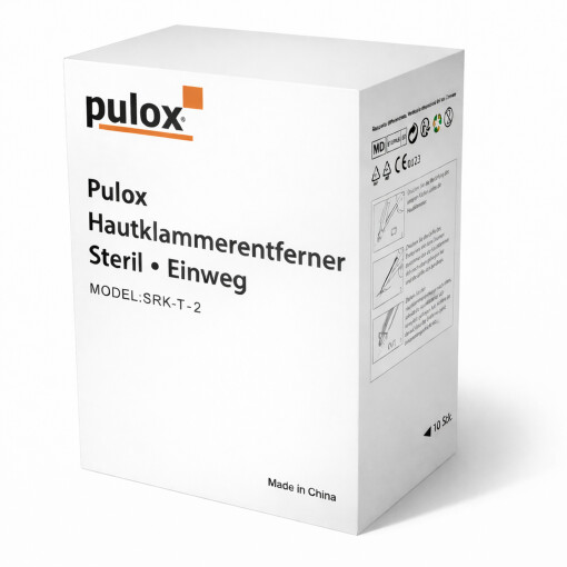 Pulox Einweg Hautklammergerät Steril Einweginstrument mit 35 Klammern + Hautklammer Entferner