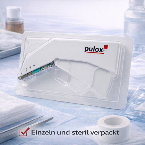 10x Pulox Einweg Hautklammergerät Steril mit 35 Klammern (Einweginstrumente)