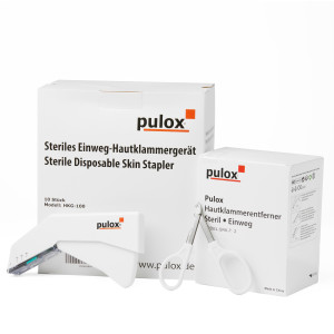 10x Pulox Disposable Skin Stapler Sterile + Remover (Set)