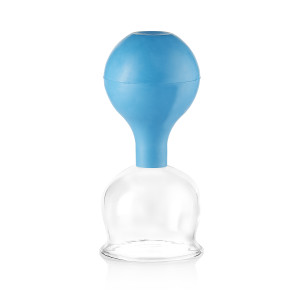 pulox Schröpfgläser Set aus Echtglas 3 Stück. diverse Größen groß Blau