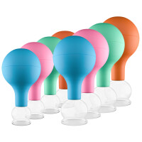 Pulox Schröpfgläser Set aus Echtglas - 2 Stück mit Saugball - 25mm, 32mm