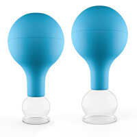 Pulox Schröpfgläser Set aus Echtglas - 2 Stück mit Saugball - 25mm, 32mm