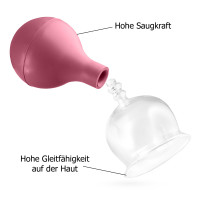 pulox Schröpfgläser Set aus Echtglas 2 Stück. 2,5cm und 3,2cm Pink