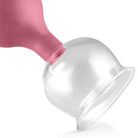 pulox Schröpfgläser Set aus Echtglas 2 Stück. 2,5cm und 3,2cm Pink