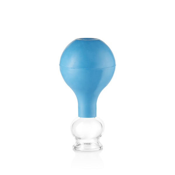 pulox Schröpfglas aus Echtglas diverse Größen und Farben blau 32mm