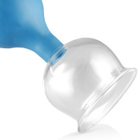 pulox Schröpfglas aus Echtglas diverse Größen und Farben blau 40mm