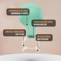 Pulox Schröpfglas aus Echtglas mit Saugball in Grün, 25mm - Profi-Schröpfgläser für Therapie und Massage