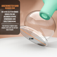 Pulox Schröpfglas aus Echtglas mit Saugball in Grün, 32mm - Profi-Schröpfgläser für Therapie und Massage