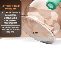 Pulox Schröpfglas aus Echtglas mit Saugball in Grün, 52mm - Profi-Schröpfgläser für Therapie und Massage