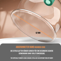 Pulox Schröpfglas aus Echtglas mit Saugball in Grün, 62mm - Profi-Schröpfgläser für Therapie und Massage