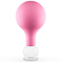 Pulox Schröpfglas aus Echtglas mit Saugball in Pink, 25mm - Profi-Schröpfgläser für Therapie und Massage