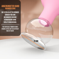 Pulox Schröpfglas aus Echtglas mit Saugball in Pink, 25mm - Profi-Schröpfgläser für Therapie und Massage