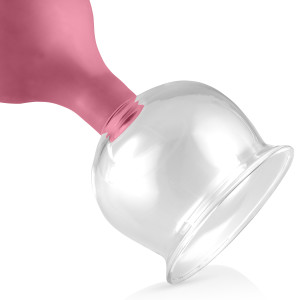 pulox Schröpfglas aus Echtglas diverse Größen und Farben pink 32mm