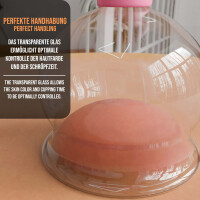 Pulox Schröpfglas aus Echtglas mit Saugball in Pink, 52mm - Profi-Schröpfgläser für Therapie und Massage