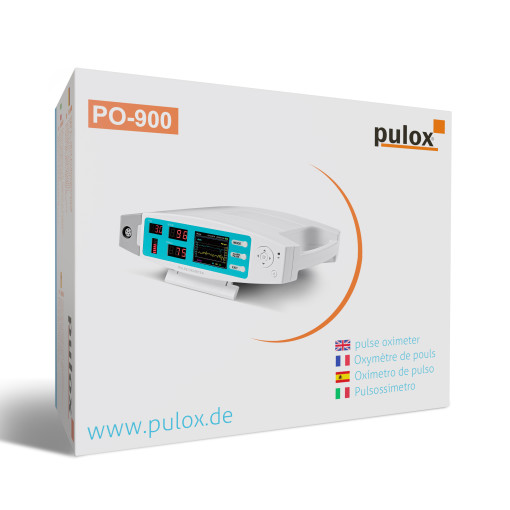 Pulox PO-900 Stationäres Pulsoximeter zur Messung von SpO2, Pulsrate und PI - Mit Alarm und PC-Software