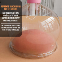 Pulox Schröpfglas aus Echtglas mit Saugball in Pink, 62mm - Profi-Schröpfgläser für Therapie und Massage