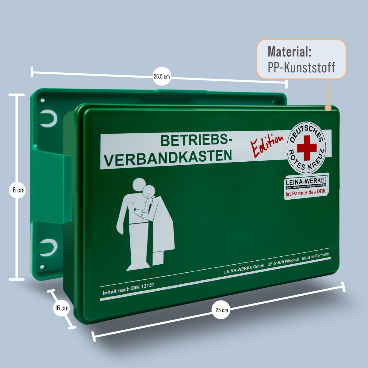 Betriebsverbandkasten C mit Inhalt nach aktueller DIN 13157 Betriebsverbandkasten C mit Inhalt nach aktueller DIN 13157