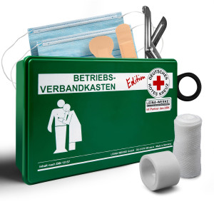 DRK - First aid box for companies with wall bracket green