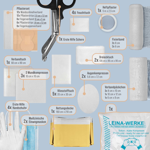 DRK - Betriebsverbandkasten mit Wandhalterung grün