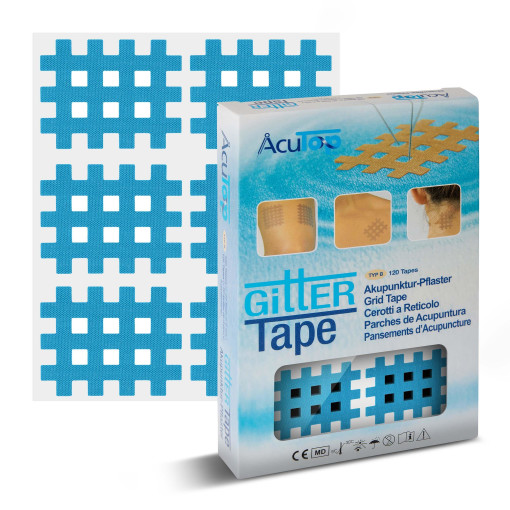 AcuTop - Gittertape, Akupunkturtape - versch. Größen & Farben - Typ B - Blau