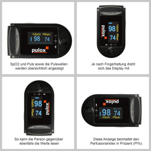 Pulse Oximeter PULOX PO-200 with Alarm Black