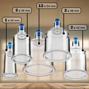 Pulox Cuppings Suitcase Set 19 pc. Cupping Set with Vacuum Pump