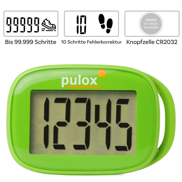 Pulox PS-100 3D Sensor Pedometer in Green