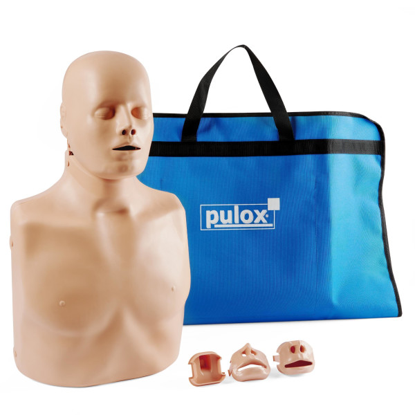 Pulox First Aid Training Dummy Practi-Man Advance with Esmarch Handle Function and Practi-Pad Defibrilator Training