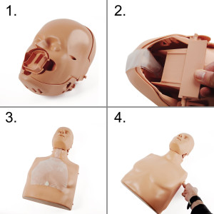 pulox Trainingspuppe Practi-Man Advance mit Esmarch Handgriff Funktion, Gesichtsmaske, 5 Luftbeuteln und Tragetasche