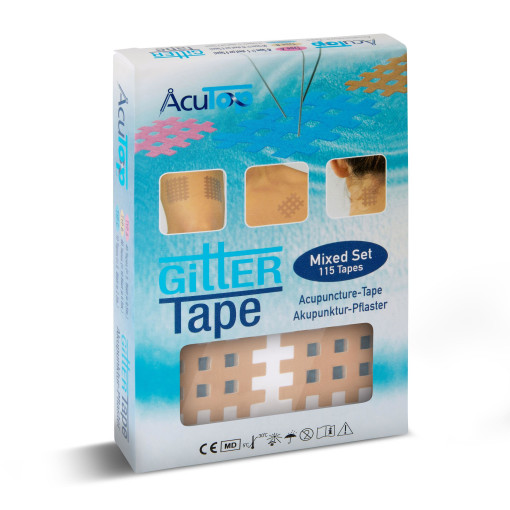 AcuTop - Gittertape, Akupunkturtape - versch. Größen & Farben -  Mix Set - Bunt