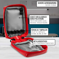 Pulox Medizinisches Ampullarium Größe S - Kleine Ampullentasche für Medikamente-Ampullen - Ungefüllt