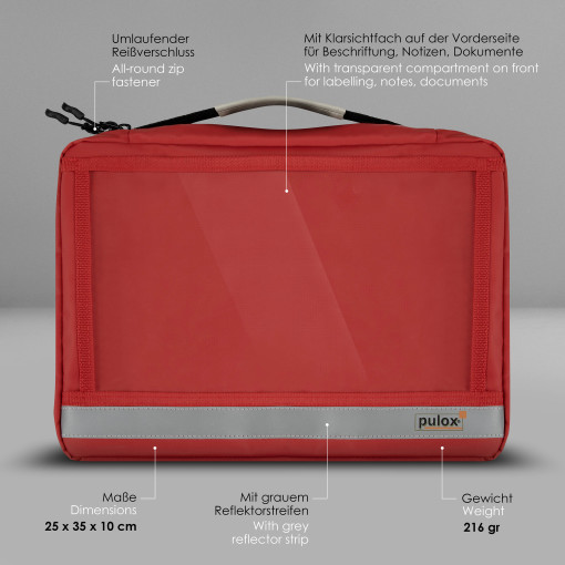 Pulox Medizinisches Ampullarium Größe L - Große Ampullentasche für Medikamente-Ampullen - Ungefüllt