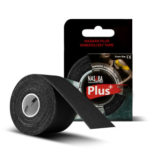 Nasara Plus Kinesiologie Tape (5m x 50mm) Schwarz