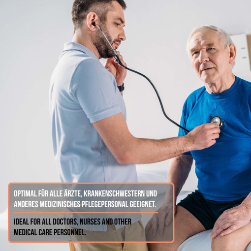 Pulox Kardiologie Stethoskop - Professionelles Einschlauchstethoskop mit Doppelkopf aus Edelstahl