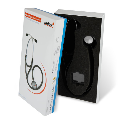 Pulox Kardiologie Stethoskop - Professionelles Einschlauchstethoskop mit Doppelkopf aus Edelstahl